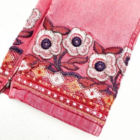 Desigual Pakaian Jadi Wanita Celana Embellished Ankle Denim Jeans Size 28 - Picture 6 of 9